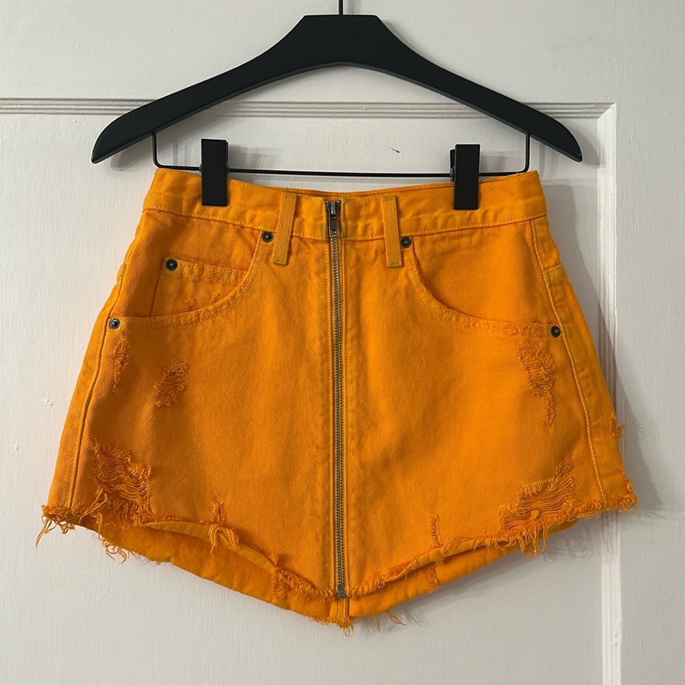 CARMAR/LF Orange Denim Skirt